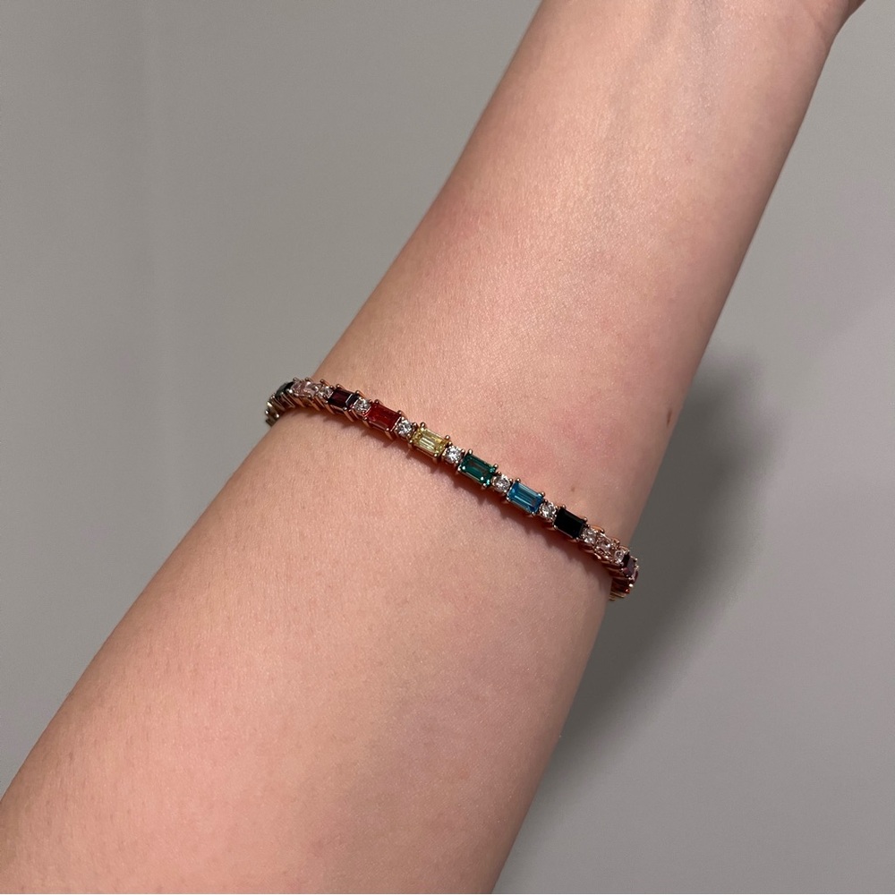 NEW Diamonique Multicolor Rainbow Tennis Bracelet